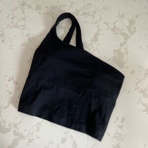 Lululemon one shoulder crop tank/sports bra in black - size XS